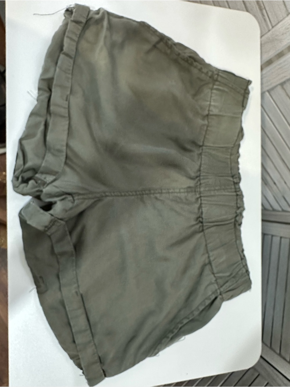 Altar'd State Olive Green Elastic-Waist Athletic Shorts